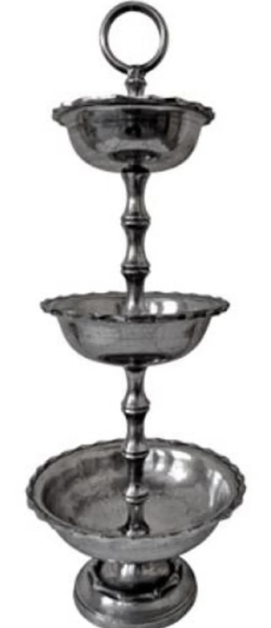 Casa Padrino Luxus Etagere 3-Stufig Silber Ø 38 x H. 105 cm - Hotel & Restaurant Accessoires