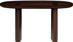 Casa Padrino Luxus Eukalyptus Furnier Konsole Dunkelbraun 140 x 45 x H. 75 cm - Massivholz Konsolentisch - Wohnzimmer Möbel - Luxus Qualität