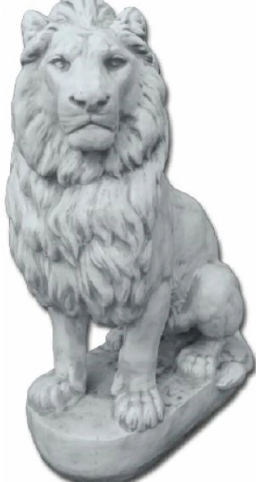 Casa Padrino Luxus Fiberglas Dekofigur Löwe schaut nach links Grau 100 x 50 x H. 140 cm - Riesige Wetterbeständige Deko Skulptur - Wohnzimmer Deko - Gartendeko Tierfigur