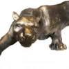 Casa Padrino Luxus Figur Panther - Massive Skulptur aus Aluminiumguss - 11 cm x 41 cm x 13 cm - Edel & Prunkvoll