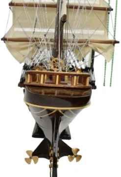 Casa Padrino Luxus Flaggschiff France II Mehrfarbig 120 x 27 x H. 87 cm - Handgefertigtes Deko Schiff - Holzschiff - Segelschiff - Kriegsschiff - Modellschiff - Wohnzimmer Deko - Deko Accessoires