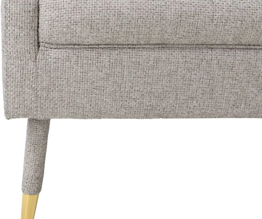 Casa Padrino Luxus Fußhocker Grau / Gold 76 x 62 x H. 46 cm - Wohnzimmer Hocker im Neoklassichen Stil - Designer Wohnzimmermöbel