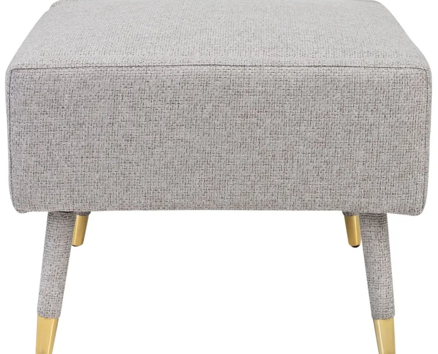 Casa Padrino Luxus Fußhocker Grau / Gold 76 x 62 x H. 46 cm - Wohnzimmer Hocker im Neoklassichen Stil - Designer Wohnzimmermöbel