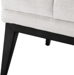 Casa Padrino Luxus Fußhocker Weiß / Schwarz 65 x 53 x H. 44 cm - Rechteckiger Hocker mit Edelstahl Beinen - Wohnzimmer Möbel