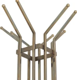 Casa Padrino Luxus Garderobenständer Vintage Messing / Schwarz 38,5 x 38,5 H. 165,5 cm - Edelstahl Kleiderständer mit Marmorsockel - Garderoben Möbel - Luxus Möbel - Luxus Einrichtung