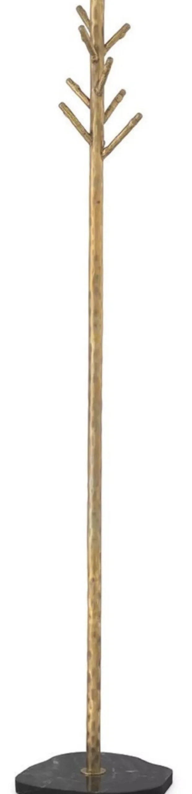 Casa Padrino Luxus Garderobenständer Vintage Messing / Schwarz Ø 29,5 x H. 162 cm - Edelstahl Kleiderständer mit Marmorsockel - Garderoben Möbel - Luxus Möbel - Luxus Einrichtung