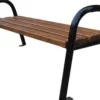 Casa Padrino Luxus Gartenbank Dunkelbraun / Schwarz 180 x 44 x H. 64 cm - Moderne Massivholz Bank mit Stahl Beinen - Garten Sitzbank - Parkbank - Garten Möbel