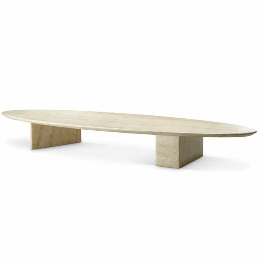 Casa Padrino Luxus Garten Couchtisch Beige 240 cm - Hotel & Garten Möbel