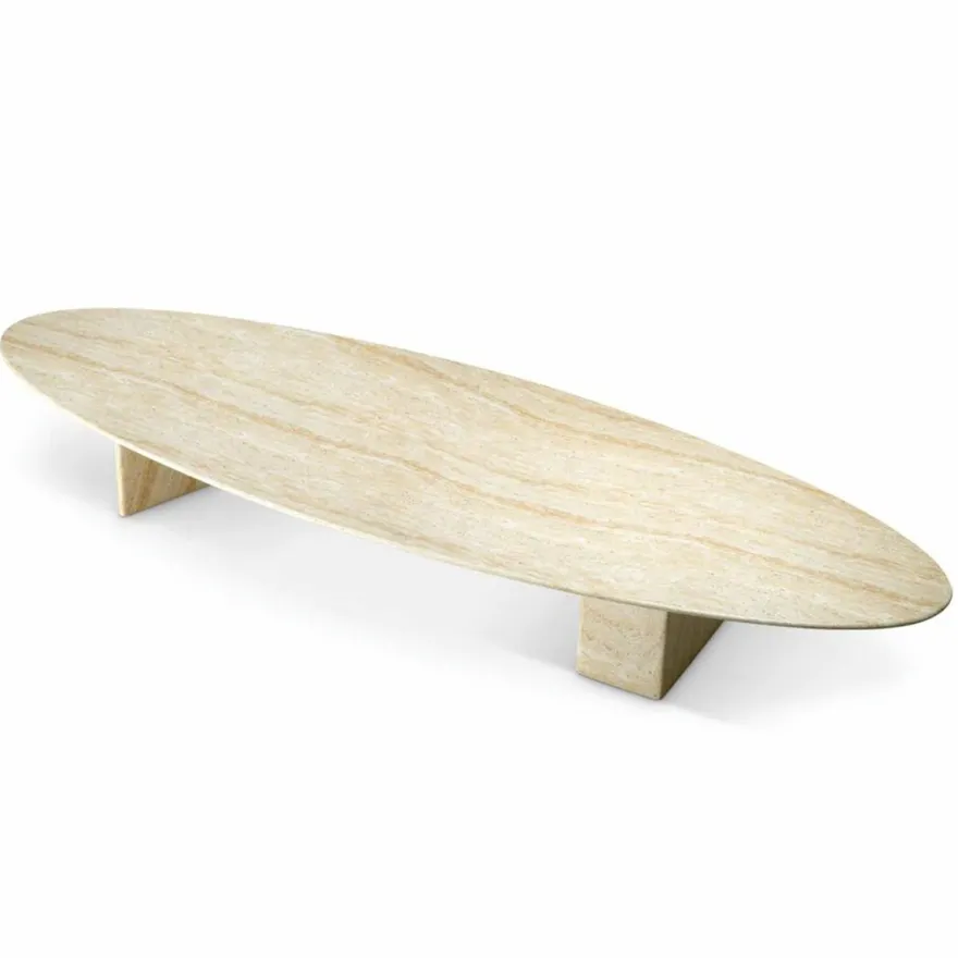 Casa Padrino Luxus Garten Couchtisch Beige 240 cm - Hotel & Garten Möbel