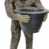 Casa Padrino Luxus Gartendeko Gusseisen Figur Affe mit Blumentopf Mehrfarbig H. 92 cm - Garten & Terrassen Deko Skulptur - Garten & Terrassen Deko Accessoires