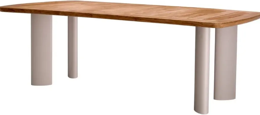 Casa Padrino Luxus Garten Esstisch Naturfarben / Sandfarben 230 cm