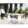 Casa Padrino Luxus Garten Esstisch Matt Weiß 300 cm - Garten & Hotel Möbel