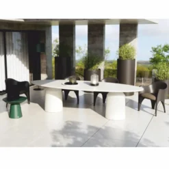 Casa Padrino Luxus Garten Esstisch Matt Weiß 300 cm - Garten & Hotel Möbel