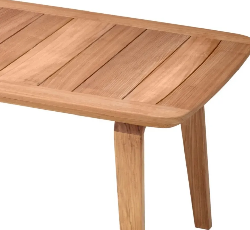 Casa Padrino Luxus Garten Esstisch Naturfarben 245 x 110 x H. 76 cm - Rechteckiger Teakholz Gartentisch - Esszimmer Möbel - Garten Möbel - Luxus Möbel - Luxus Qualität