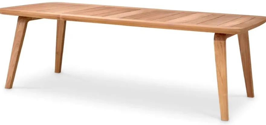 Casa Padrino Luxus Garten Esstisch Naturfarben 245 x 110 x H. 76 cm - Rechteckiger Teakholz Gartentisch - Esszimmer Möbel - Garten Möbel - Luxus Möbel - Luxus Qualität