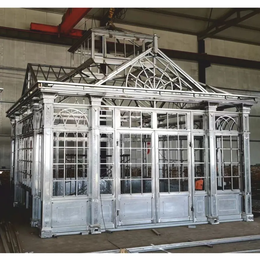 Casa Padrino Luxus Gartenhaus Weiß 472 x 396 x H. 548 cm - Schmiedeeisen Garten Pavillon mit Fensterscheiben