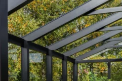 Casa Padrino Luxus Gartenhaus Schwarz 400 x 300 x H. 276,2 cm - Massivholz Garten Haus mit Glasfenstern und Glastüren - Gewächshaus - Luxus Gartenhäuser - Luxus Gewächshäuser