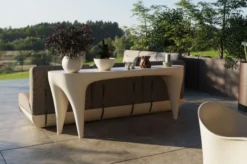 Casa Padrino Luxus Garten Konsole Matt Weiß 200 cm