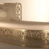 Casa Padrino Luxus Gartenliege Elfenbeinfarben / Champagner-Gold 214 x 107 cm - Handgefertigte Wetterbeständige Liege - Sonnenliege - Poolliege - Hotel Möbel - Luxus Qualität