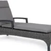 Casa Padrino Luxus Gartenliege Grau / Anthrazit 205 x 70 x H. 72-106 cm - Moderne Wetterbeständige Liege mit verstellbarer Rückenlehne und Armlehnen - Garten Hotel Pool Möbel - Luxus Qualität