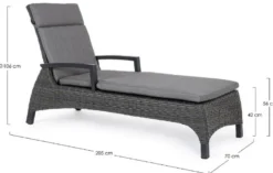 Casa Padrino Luxus Gartenliege Grau / Anthrazit 205 x 70 x H. 72-106 cm - Moderne Wetterbeständige Liege mit verstellbarer Rückenlehne und Armlehnen - Garten Hotel Pool Möbel - Luxus Qualität