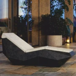 Casa Padrino Luxus Gartenliege Matt Schwarz / Creme 192 cm - Hotel & Garten Möbel