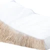 Casa Padrino Luxus Gartenliege mit Fransen Weiß / Naturfarben 140 cm