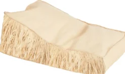 Casa Padrino Luxus Gartenliege mit Fransen Beige / Naturfarben 140 cm