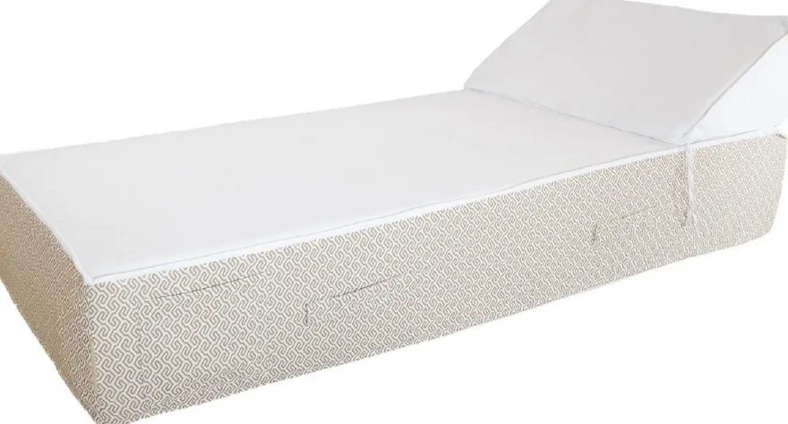 Casa Padrino Luxus Gartenliege - Poolliege Weiß / Beige 180 x 80 cm