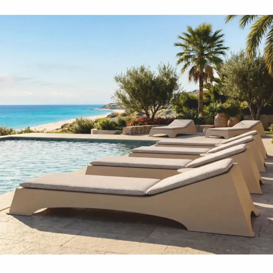 Casa Padrino Luxus Gartenliege Matt Beige / Grau 225 cm - Hotel & Garten Möbel