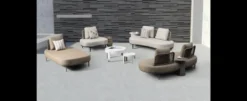 Casa Padrino Luxus Garten Liege Grau / Beige 7-teilig 216 x 100 x H. 72.5 cm - Wetterfest und hochwertig verarbeitet - Moderne Garten Möbel - Luxus Qualität