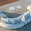 Casa Padrino Luxus Garten Liege Grau 6-teilig 190 x 100 x H. 88 cm - Wetterfest und hochwertig verarbeitet - Moderne Garten Möbel - Luxus Qualität