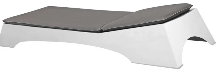 Casa Padrino Luxus Gartenliege Matt Weiß / Dunkelgrau 225 x 80 x H. 40 cm - Moderne Wetterbeständige Liege - Poolliege - Garten Hotel Pool Möbel - Luxus Qualität