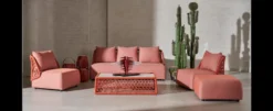 Casa Padrino Luxus Garten Lounge Set Grau 5-teilig 198 x 90 x H. 80 cm - Wetterfest und hochwertig verarbeitet - Moderne Garten Möbel - Luxus Qualität