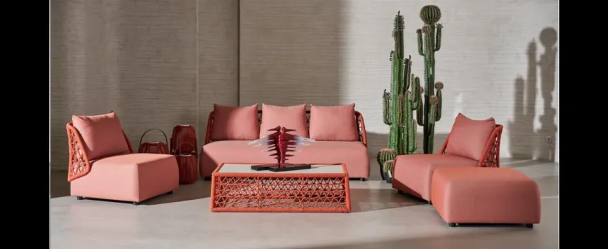 Casa Padrino Luxus Garten Lounge Set Grau 5-teilig 198 x 90 x H. 80 cm - Wetterfest und hochwertig verarbeitet - Moderne Garten Möbel - Luxus Qualität