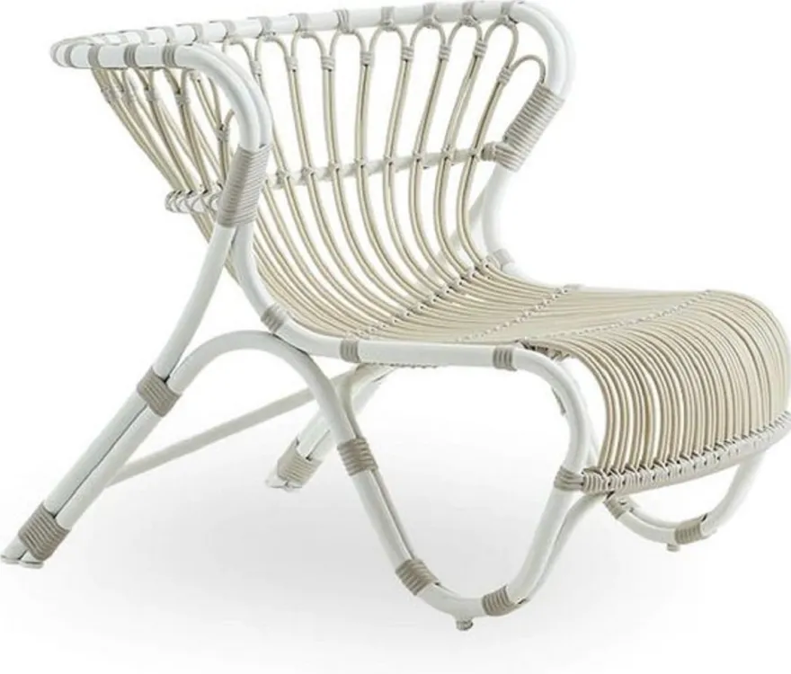 Casa Padrino Luxus Garten Lounge Sessel Weiß / Grau 79 x 92 x H. 68 cm - Wetterbeständiger Garten & Terrassen Sessel - Garten & Terrassen Möbel - Luxus Qualität