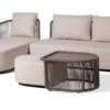 Casa Padrino Luxus Garten Lounge Set Beige / Braun 5-teilig 187 x 86 x H. 74 cm - Wetterfest und hochwertig verarbeitet - Moderne Garten Möbel - Luxus Qualität