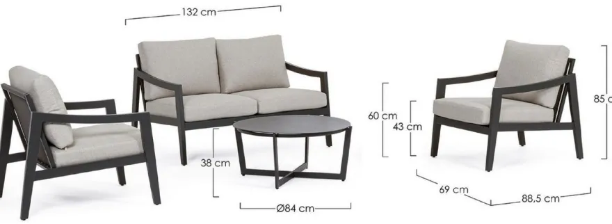 Casa Padrino Luxus Gartenmöbel Set Grau / Anthrazit - 1 Luxus Gartensofa & 2 Luxus Gartensessel & 1 Luxus Gartentisch - Garten Möbel - Hotel Möbel - Pool Möbel - Outdoor Möbel - Luxus Möbel