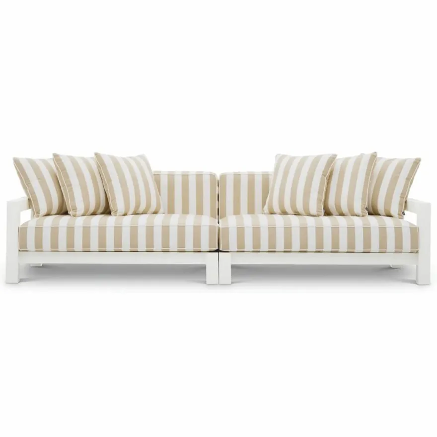 Casa Padrino Luxus Gartenmöbel Set Matt Weiß / Beige - Hotel & Garten Möbel