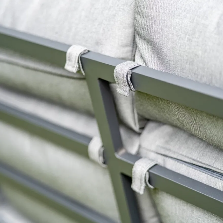 Casa Padrino Luxus Garten Möbel Set Grau - 1 Tisch & 1 Ecksofa & 1 Sitzbank & 1 Hocker