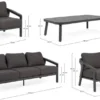 Casa Padrino Luxus Gartenmöbel Set Anthrazit - 1 Gartensofa & 2 Gartensessel & 1 Gartentisch - Moderne Luxus Garten & Terrassen Möbel - Luxus Kollektion