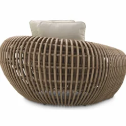 Casa Padrino Luxus Garten Sessel Braun / Sandfarben 120,5 cm - Garten & Hotel Möbel