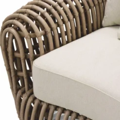 Casa Padrino Luxus Garten Sessel Braun / Sandfarben 120,5 cm - Garten & Hotel Möbel