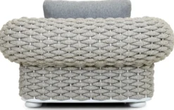 Casa Padrino Luxus Gartensessel Grau / Beige / Weiß 135 cm