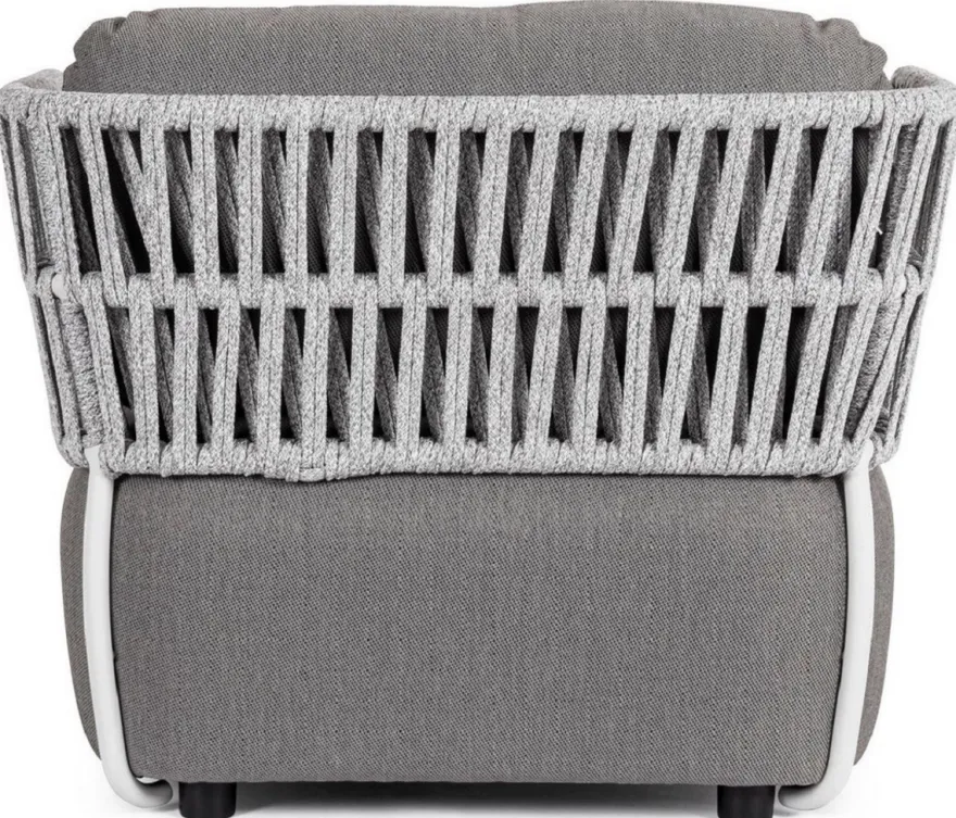 Casa Padrino Luxus Gartensessel Grau / Hellgrau / Schwarz 92 x 86 x H. 79 cm - Wetterbeständiger Garten Sessel - Terrassen Sessel - Garten Möbel - Terrassen Möbel - Outdoor Möbel