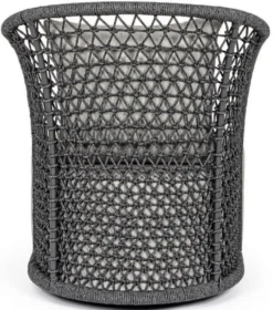 Casa Padrino Luxus Gartensessel mit Kissen Grau / Anthrazit 77 x 81 x H. 93 cm - Wetterbeständiger Garten & Terrassen Sessel - Garten & Terrassen Möbel - Luxus Qualität