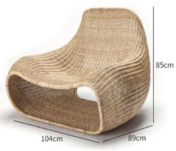 Casa Padrino Luxus Garten Sessel Naturfarben 104 x 89 x H. 85 cm - Rattan Sessel - Rattan Möbel - Garten & Terrassen Möbel - Luxus Qualität - Made in Italy