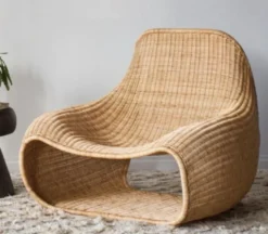 Casa Padrino Luxus Garten Sessel Naturfarben 104 x 89 x H. 85 cm - Rattan Sessel - Rattan Möbel - Garten & Terrassen Möbel - Luxus Qualität - Made in Italy