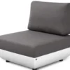 Casa Padrino Luxus Gartensessel Matt Weiß / Dunkelgrau 92 x 95 x H. 90 cm - Wetterbeständiger Garten Terrassen Sessel mit verstellbarer Rückenlehne - Hotel Möbel - Luxus Qualität