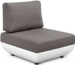 Casa Padrino Luxus Gartensessel Matt Weiß / Dunkelgrau 92 x 95 x H. 90 cm - Wetterbeständiger Garten Terrassen Sessel mit verstellbarer Rückenlehne - Hotel Möbel - Luxus Qualität